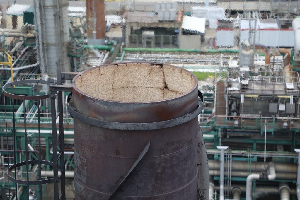 Chimney refractory seen from above
